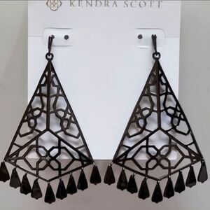 RARE Kendra Scott Prototype Gunmetal Samira Statement Earrings